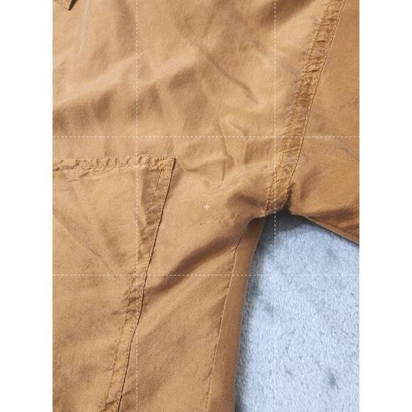 Vintage CLIO Long Sleeve Button Front Silk Blouse Size 14 Brown Copper Office - Picture 3 of 11